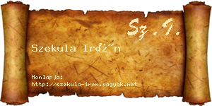 Szekula Irén névjegykártya