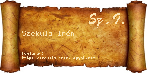 Szekula Irén névjegykártya