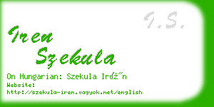 iren szekula business card
